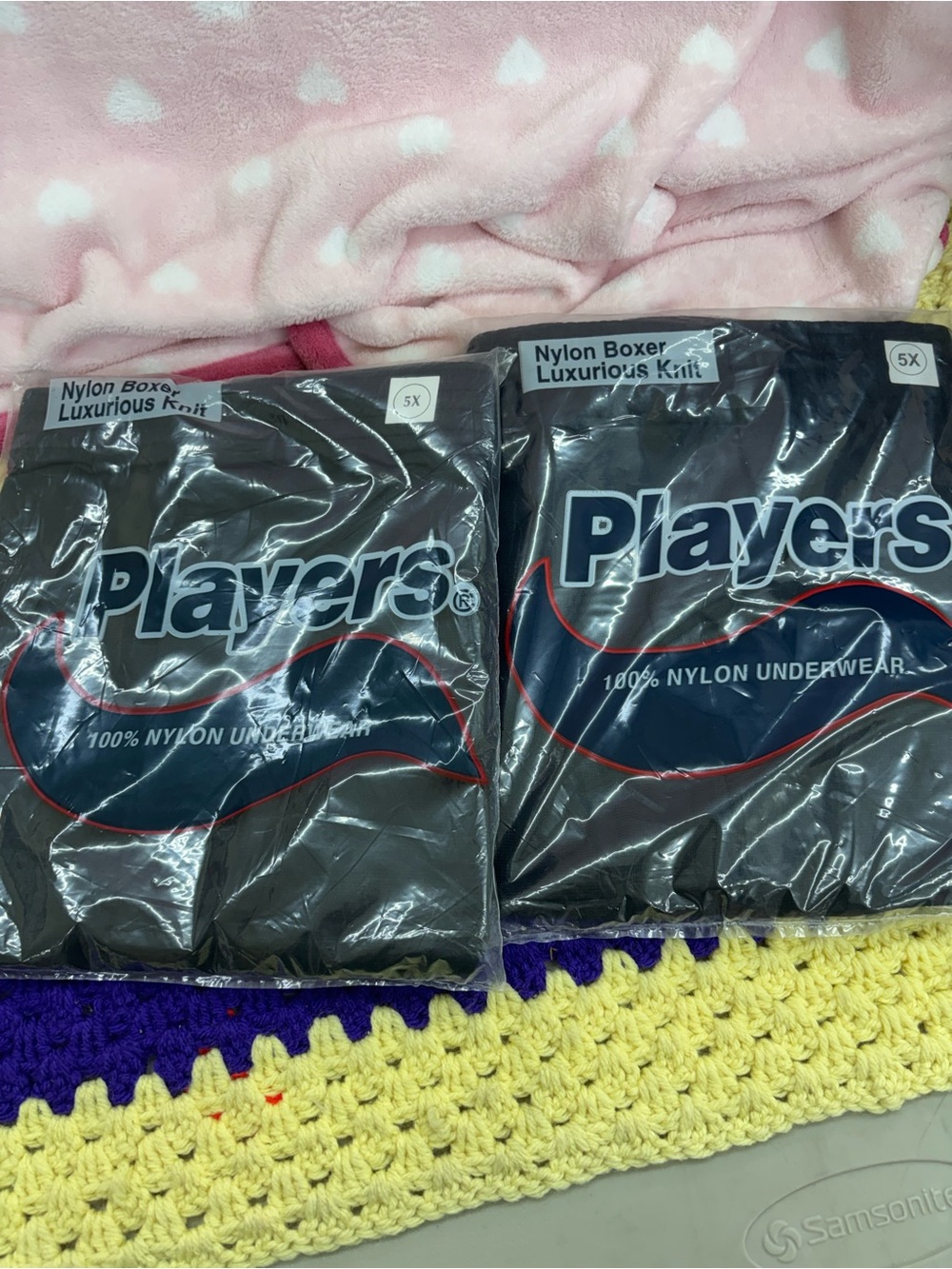 Lot of 2 players black nylon boxer briefs men size 5X-new